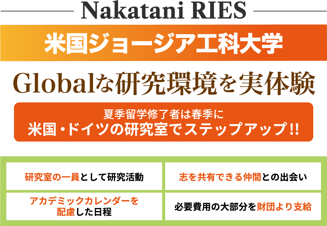 Nakatani RIES 米国ジョージア工科大学 Globalな研究環境を実体験！